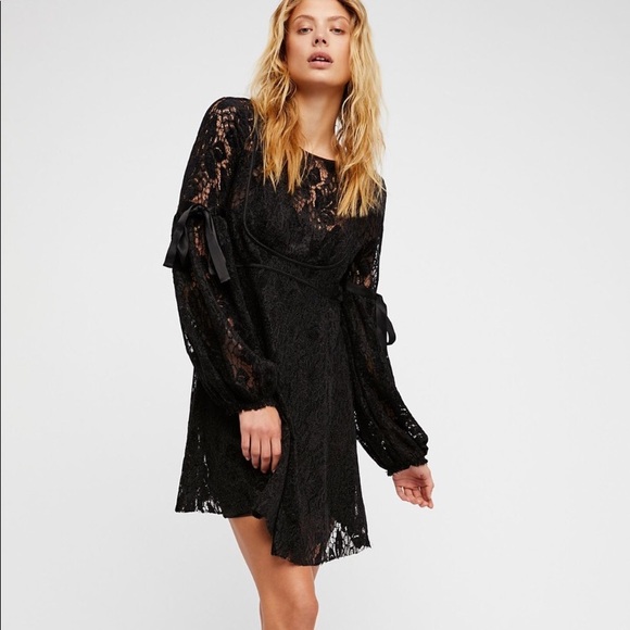 Ruby Long Sleeve Black Lace Dress 